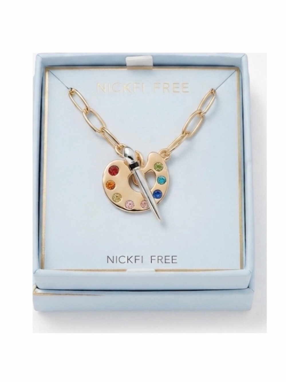 NWT ⚜️🎨⚜️ True To Form Palette and Paintbrush Toggle Necklace - Picture 2 of 3